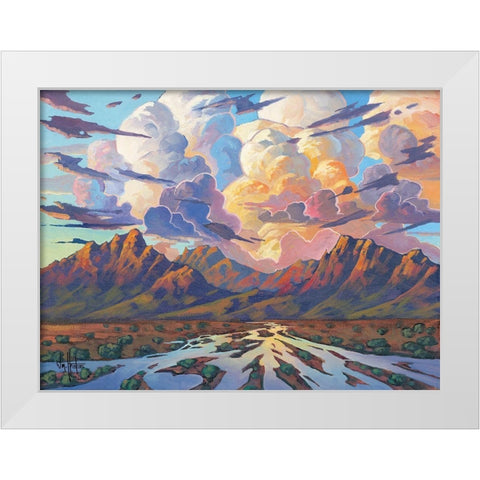 The Desert Will Live White Modern Wood Framed Art Print by Hawkins, William