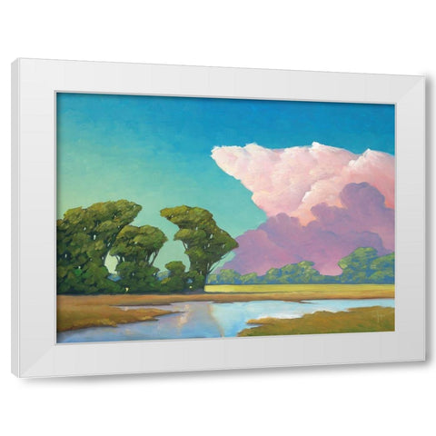 Seasons of Green and Gold White Modern Wood Framed Art Print by Hawkins, William