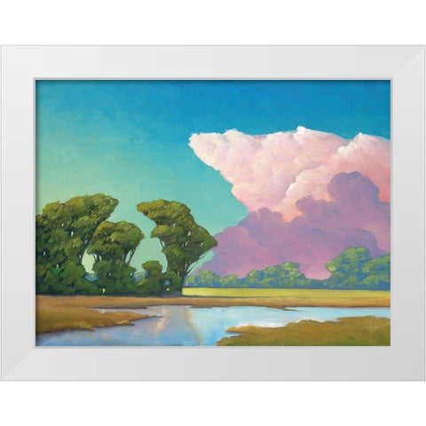 Seasons of Green and Gold White Modern Wood Framed Art Print by Hawkins, William