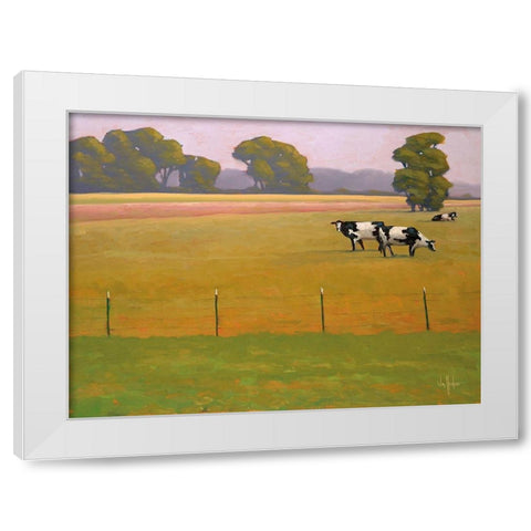 Black and White Among the Green and Gold White Modern Wood Framed Art Print by Hawkins, William