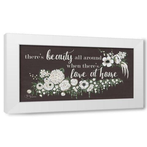 Love At Home White Modern Wood Framed Art Print by Hollihocks Art