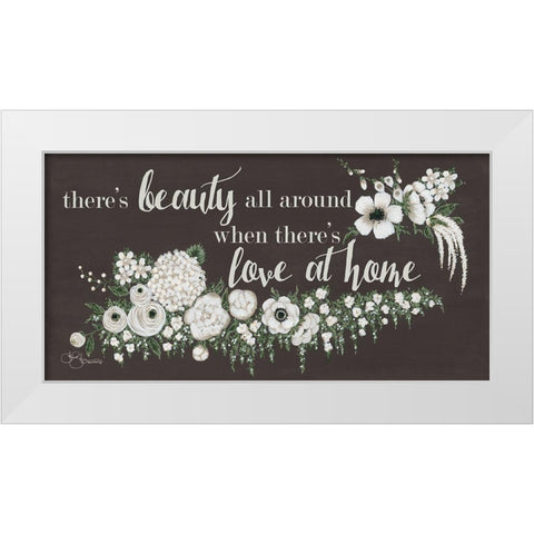 Love At Home White Modern Wood Framed Art Print by Hollihocks Art