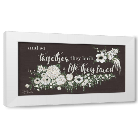 Together They Built White Modern Wood Framed Art Print by Hollihocks Art