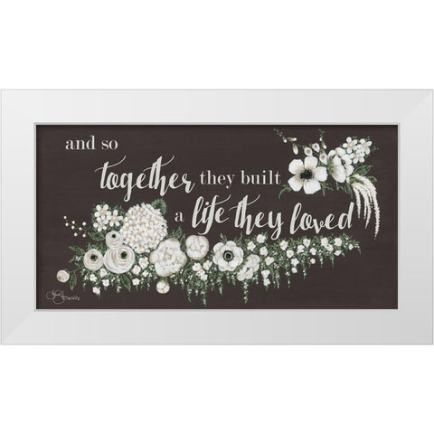 Together They Built White Modern Wood Framed Art Print by Hollihocks Art