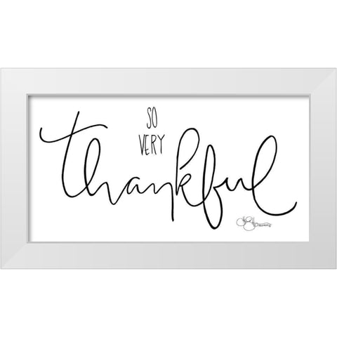So Very Thankful White Modern Wood Framed Art Print by Hollihocks Art