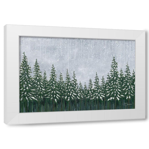 Snowy Forest White Modern Wood Framed Art Print by Holllihocks Art