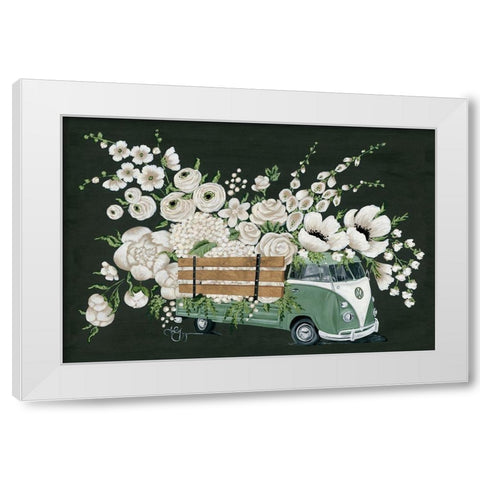 VW Bus Black White Modern Wood Framed Art Print by Holllihocks Art