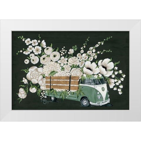 VW Bus Black White Modern Wood Framed Art Print by Holllihocks Art