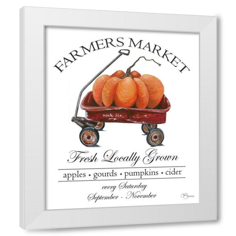 Farmers Market Sign White Modern Wood Framed Art Print by Holllihocks Art