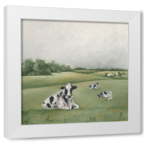 Down on the Farm I White Modern Wood Framed Art Print by Hollihocks Art