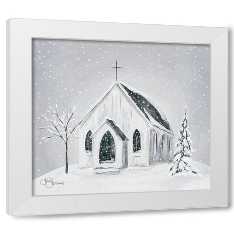 Silent Night          White Modern Wood Framed Art Print by Hollihocks Art
