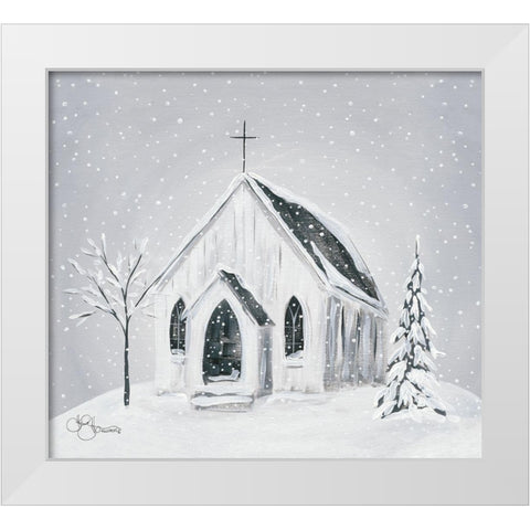 Silent Night          White Modern Wood Framed Art Print by Hollihocks Art