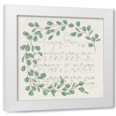 Amazing Grace White Modern Wood Framed Art Print by Hollihocks Art