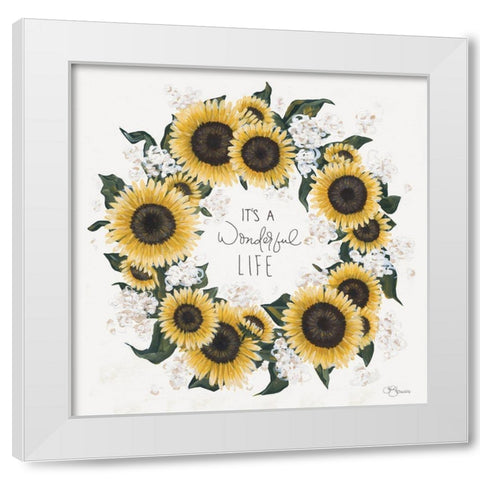 Its A Wonderful Life Wreath White Modern Wood Framed Art Print by Hollihocks Art