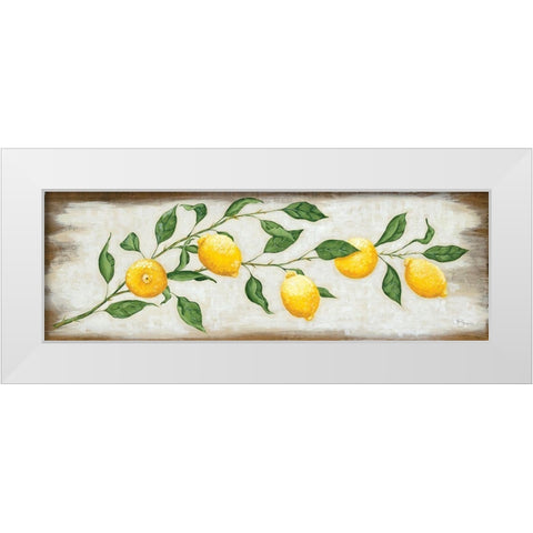 Lemon Branch White Modern Wood Framed Art Print by Hollihocks Art