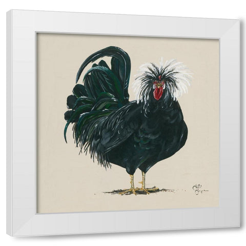 Chicken     White Modern Wood Framed Art Print by Hollihocks Art