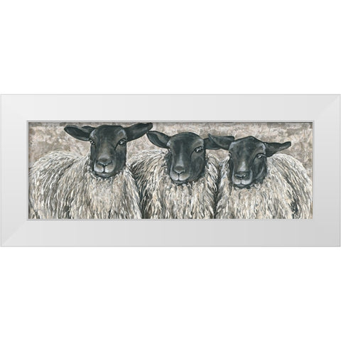 Three Sheep   White Modern Wood Framed Art Print by Hollihocks Art
