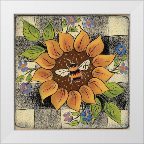 Buzzy White Modern Wood Framed Art Print by Hilliker, Lisa