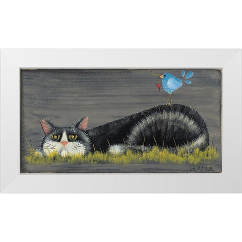 Love You White Modern Wood Framed Art Print by Hilliker, Lisa