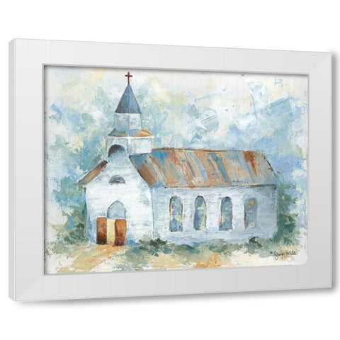 Near the Cross White Modern Wood Framed Art Print by Holden, Jennifer