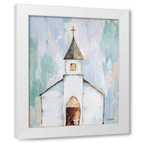 Near the Cross White Modern Wood Framed Art Print by Holden, Jennifer
