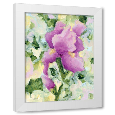 Purple Iris White Modern Wood Framed Art Print by Holden, Jennifer