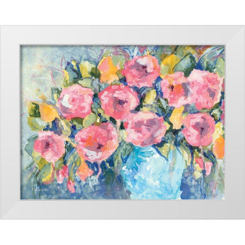 Cheerful Bouquet White Modern Wood Framed Art Print by Holden, Jennifer