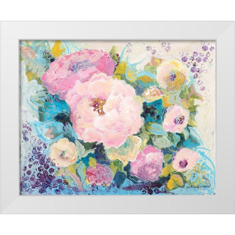 Fresh Florals White Modern Wood Framed Art Print by Holden, Jennifer