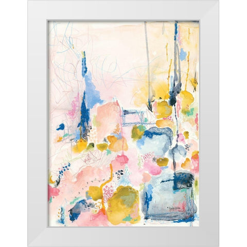 Spring Abstract White Modern Wood Framed Art Print by Jennifer Holden