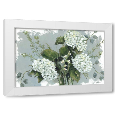 Hydrangeas in White White Modern Wood Framed Art Print by Holden, Jennifer