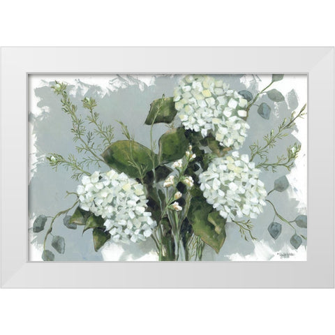 Hydrangeas in White White Modern Wood Framed Art Print by Holden, Jennifer