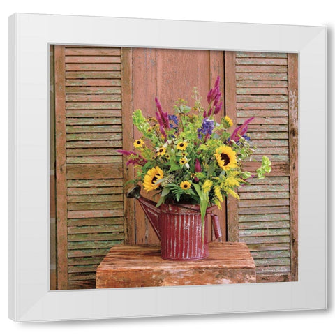 Gardeners Bouquet White Modern Wood Framed Art Print by Hoover, Irvin