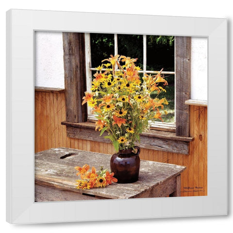 Wildflower Window White Modern Wood Framed Art Print by Hoover, Irvin