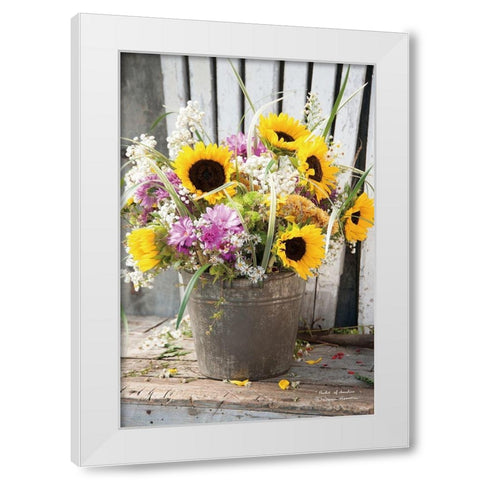 Bucket of Sunshine White Modern Wood Framed Art Print by Hoover, Irvin