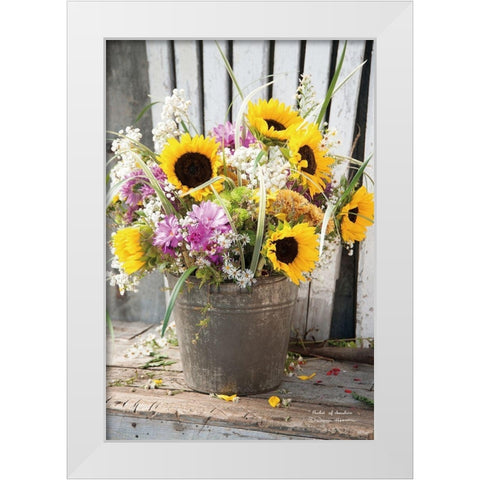 Bucket of Sunshine White Modern Wood Framed Art Print by Hoover, Irvin