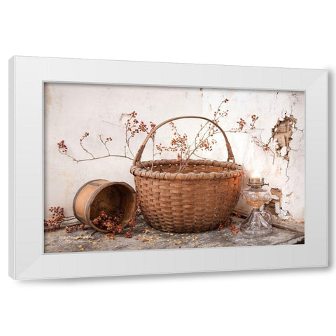 Basket Weavers Display White Modern Wood Framed Art Print by Hoover, Irvin