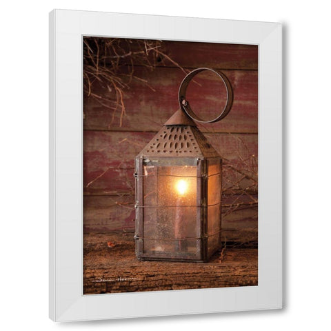 Innkeepers Lantern White Modern Wood Framed Art Print by Hoover, Irvin