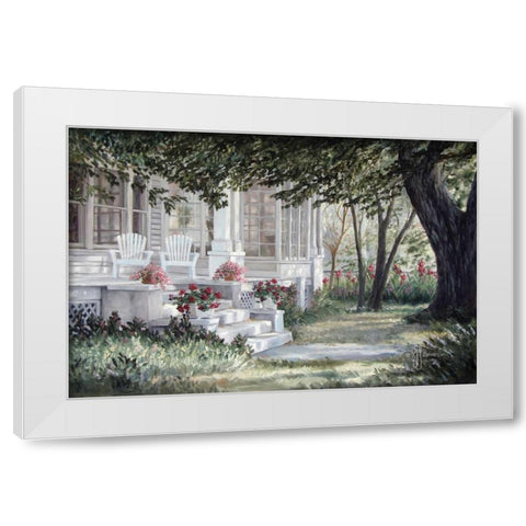 Country Porch White Modern Wood Framed Art Print by Janisse, Georgia