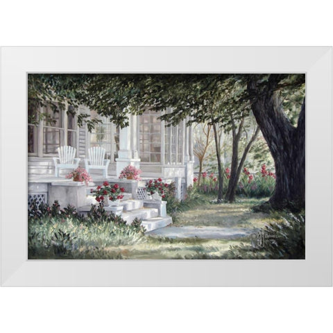 Country Porch White Modern Wood Framed Art Print by Janisse, Georgia