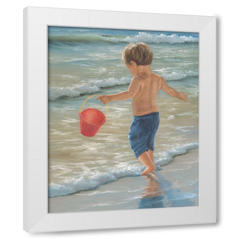Water Play II White Modern Wood Framed Art Print by Janisse, Georgia