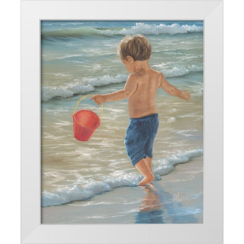 Water Play II White Modern Wood Framed Art Print by Janisse, Georgia