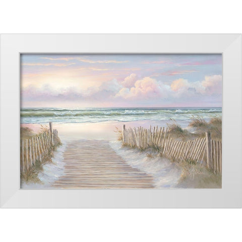 Sunrise Walk White Modern Wood Framed Art Print by Janisse, Georgia