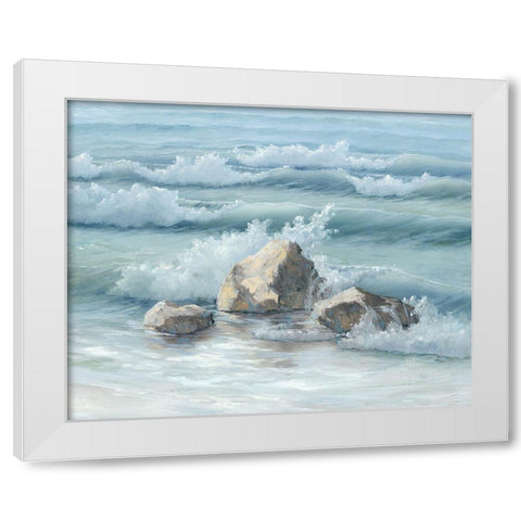 Steadfast in the Waves White Modern Wood Framed Art Print by Janisse, Georgia