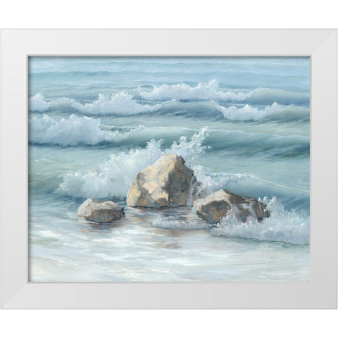 Steadfast in the Waves White Modern Wood Framed Art Print by Janisse, Georgia