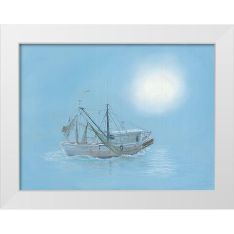 Misty Morning White Modern Wood Framed Art Print by Janisse, Georgia
