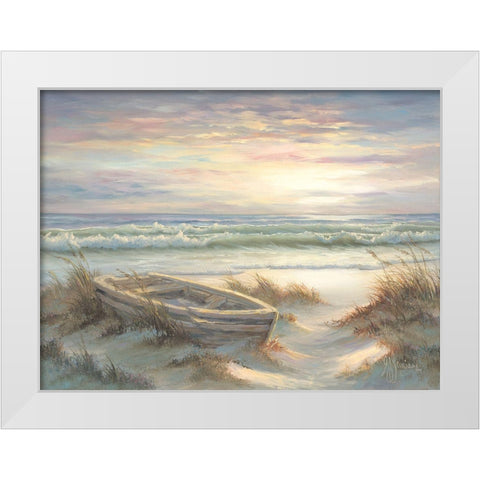 Old Rowboat White Modern Wood Framed Art Print by Janisse, Georgia