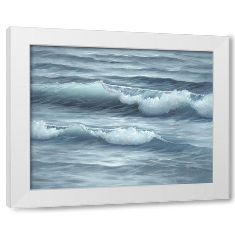 Waves White Modern Wood Framed Art Print by Janisse, Georgia