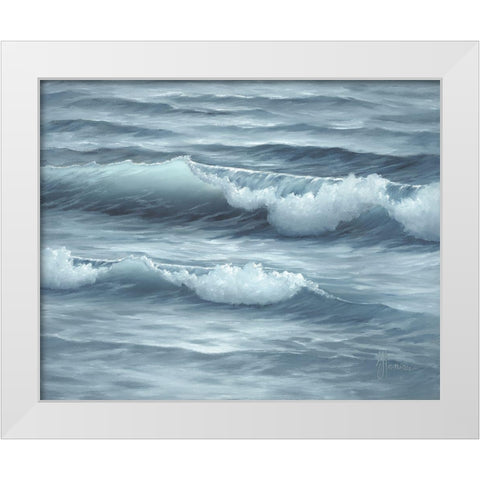 Waves White Modern Wood Framed Art Print by Janisse, Georgia