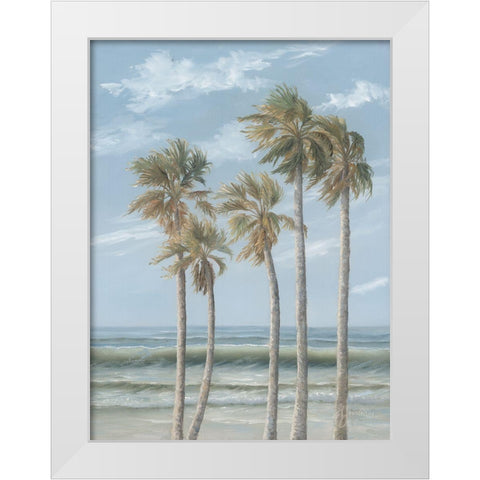 Wind in the Palms White Modern Wood Framed Art Print by Janisse, Georgia