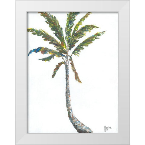 Palm I White Modern Wood Framed Art Print by Janisse, Georgia